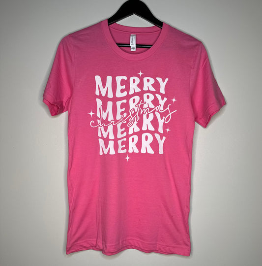 Merry Merry Merry Christmas *white graphic* T-shirt + Crewneck