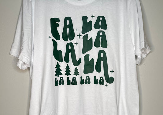 Fa La La La *green graphic* T-shirt + Crewneck