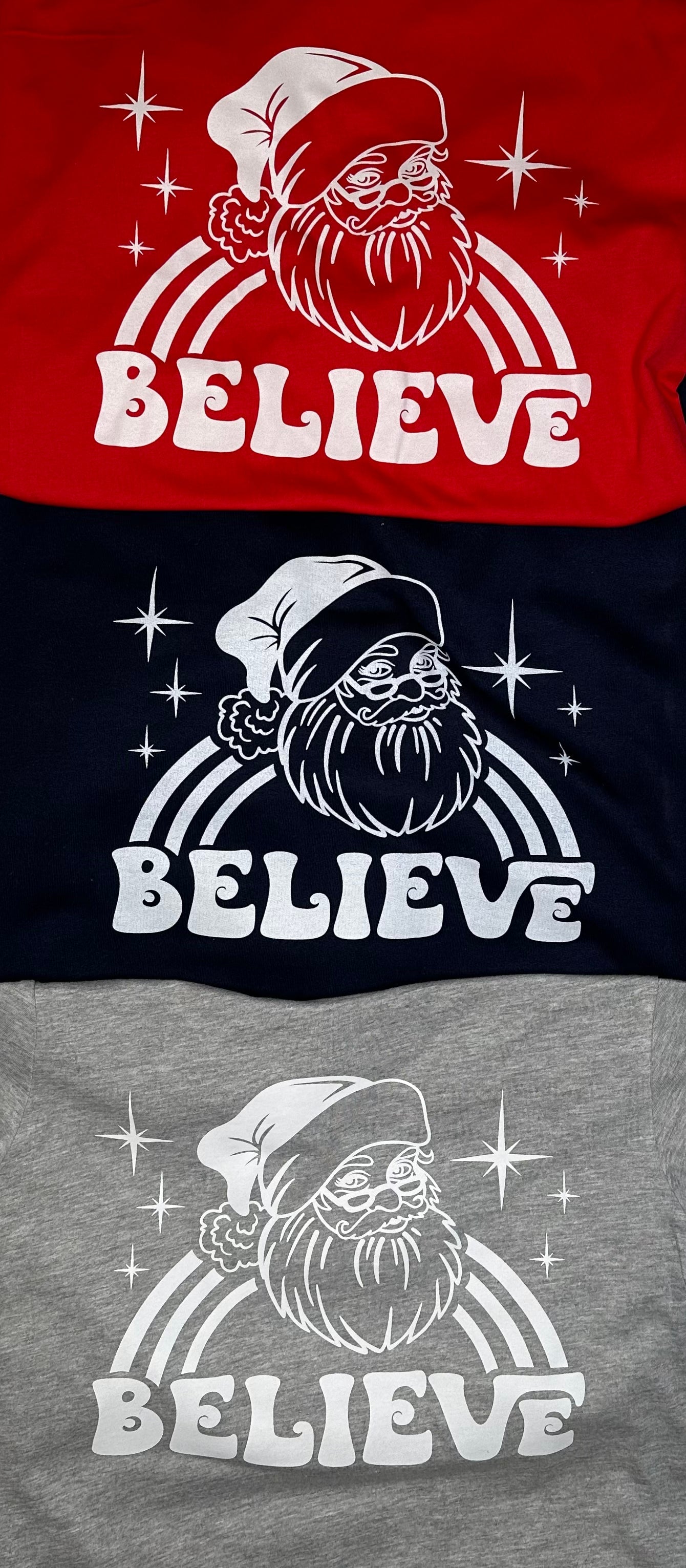 Santa Believe T-shirt + Crewneck