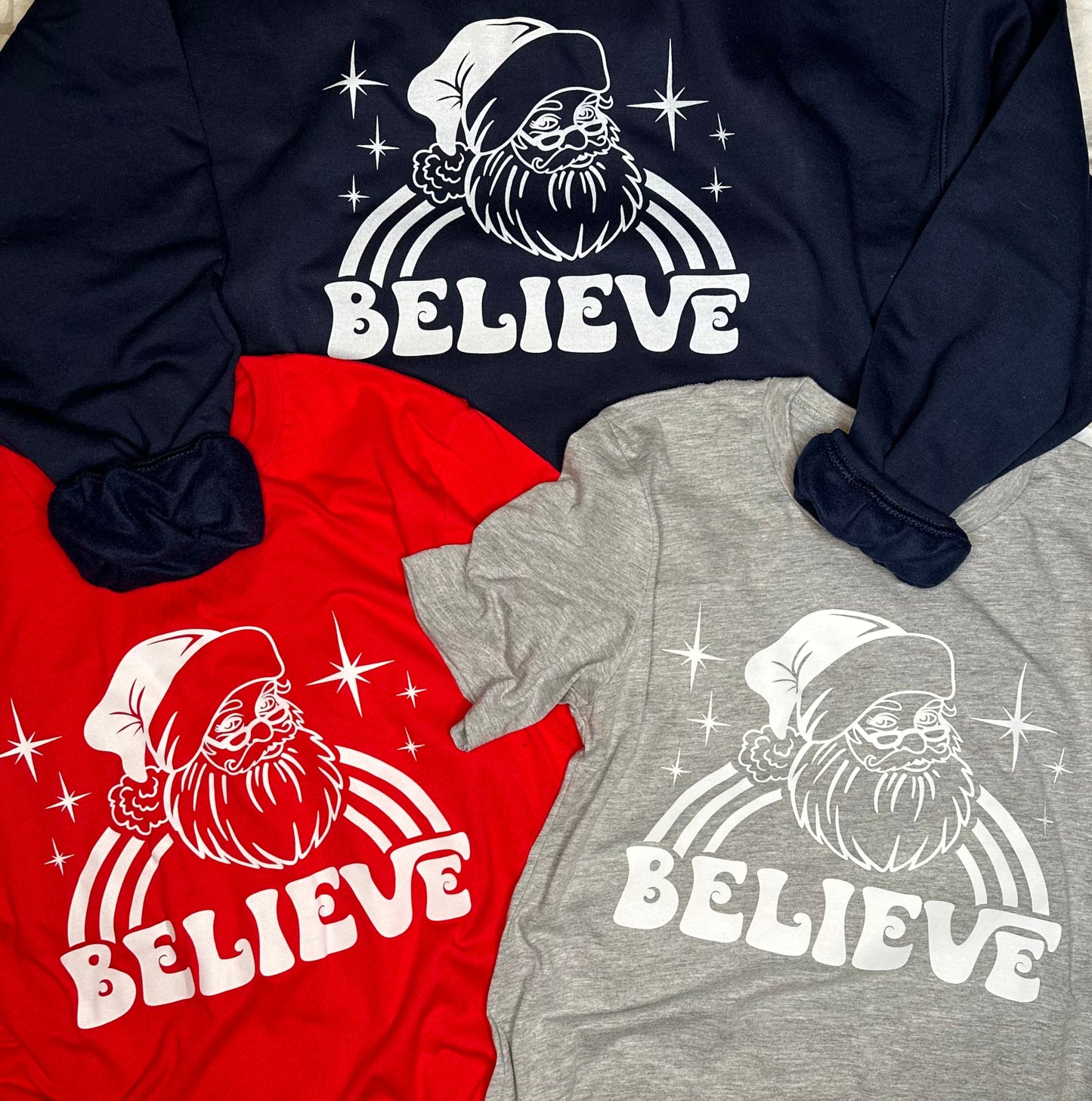 Santa Believe T-shirt + Crewneck